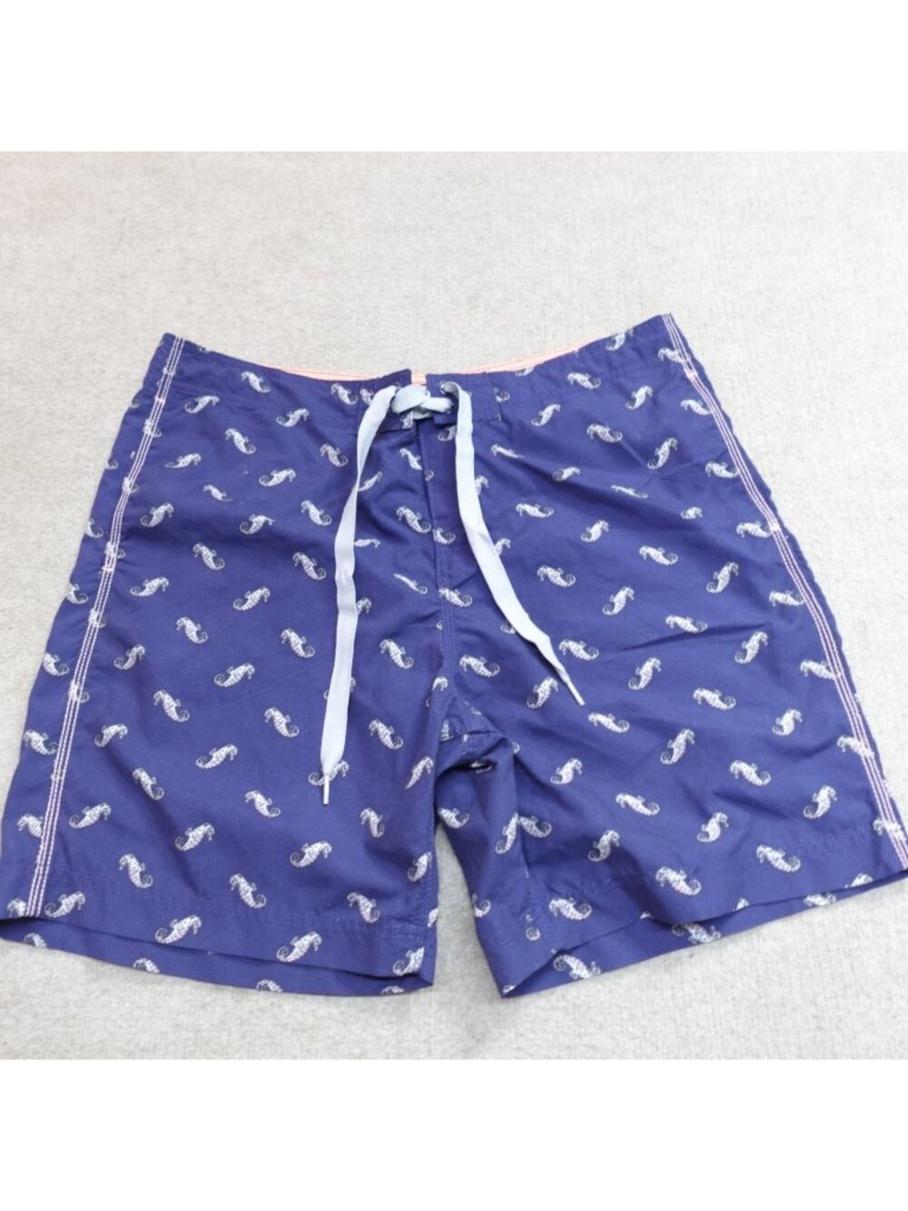 Reyn Spooner Shorts 38 Blue Sea Horses All Over Print Drawstring